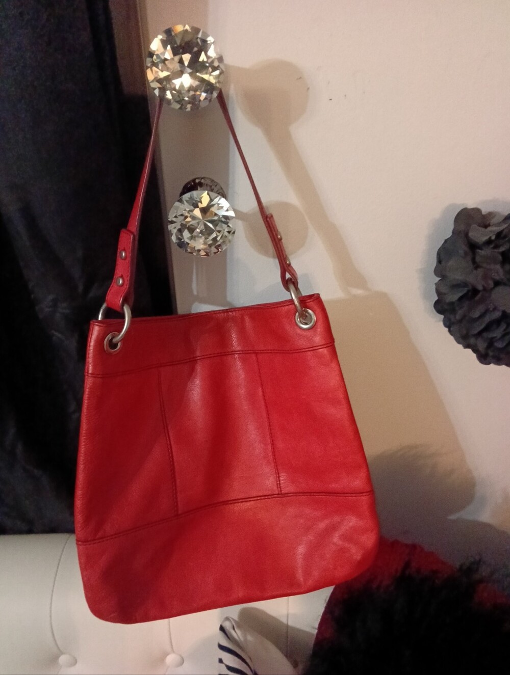 #F2 Fossil Long Live VTG Red Women's Shoulder Bag - Classic Hunter Hobo Style - Picture 2 of 15